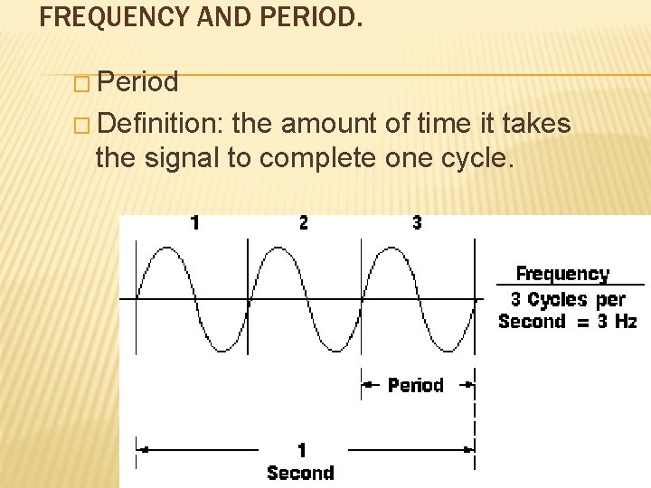 FREQUENCY AND PERIOD. � Period � Definition: the amount of time it takes the