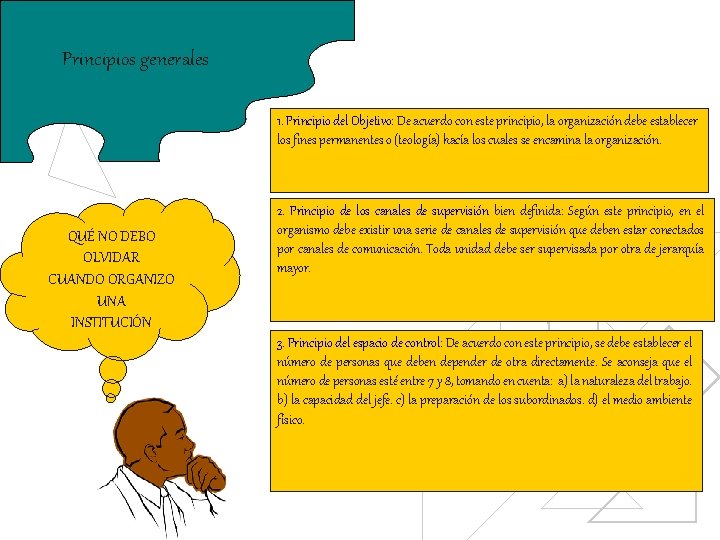 Principios generales 1. Principio del Objetivo: De acuerdo con este principio, la organización debe