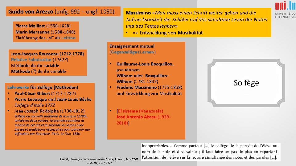 Guido von Arezzo (unfg. 992 – ungf. 1050) Pierre Maillart (1550 -1628) Marin Mersenne