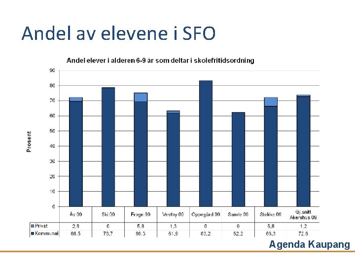 Andel av elevene i SFO Agenda Kaupang 