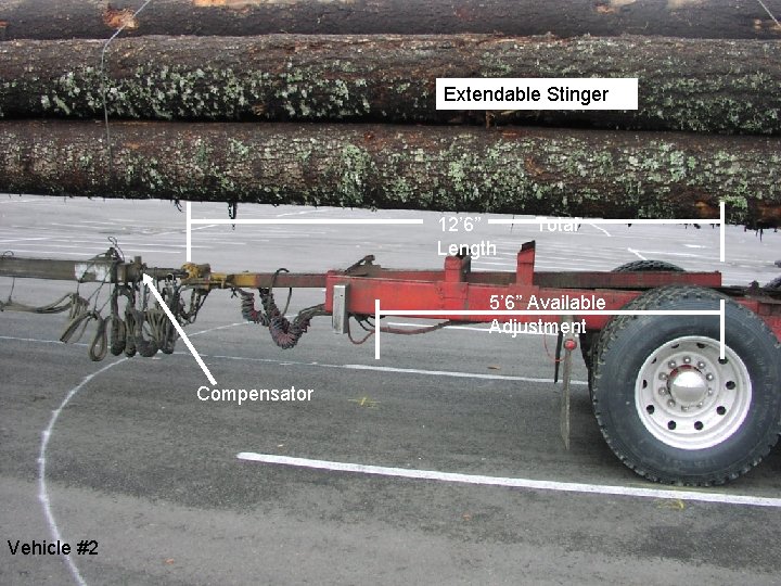Extendable Stinger 12’ 6” Length Total 5’ 6” Available Adjustment Compensator Vehicle #2 Extendable Stinger 12’ 6” Length Total 5’ 6” Available Adjustment Compensator Vehicle #2