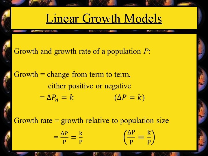 Linear Growth Models • 