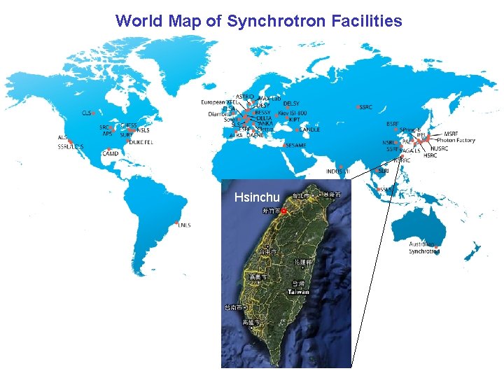 World Map of Synchrotron Facilities Hsinchu 