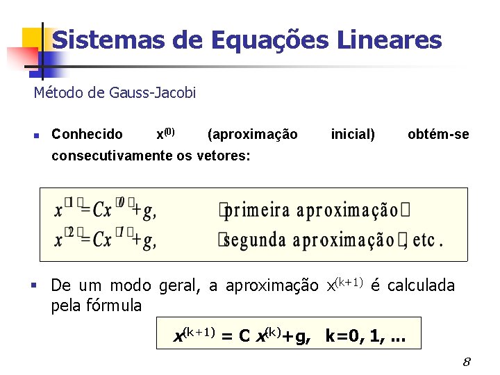 Sistemas De Equaes Lineares Sel Parte Ii Profs