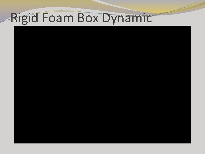 Rigid Foam Box Dynamic Rigid Foam Box Dynamic