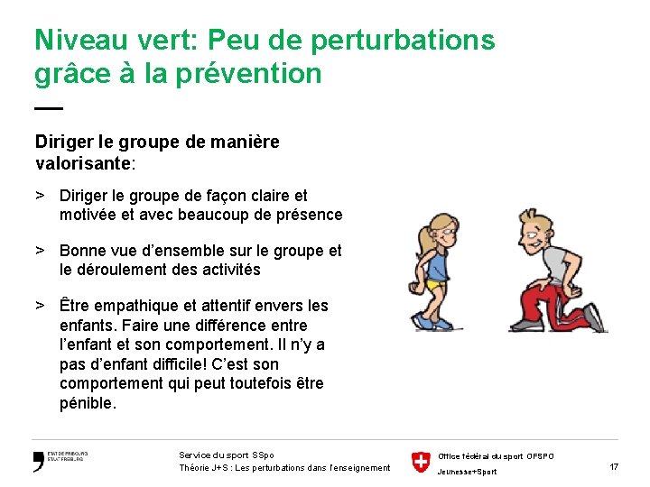 Niveau vert: Peu de perturbations grâce à la prévention — Diriger le groupe de