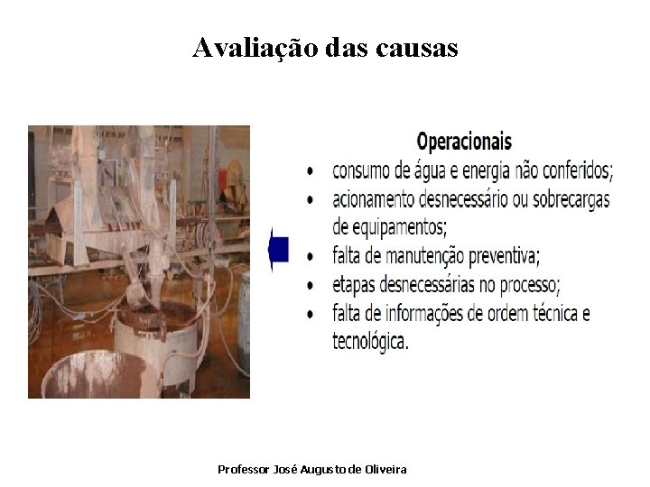 Avaliação das causas Professor José Augusto de Oliveira 