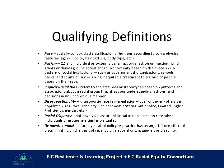 Qualifying Definitions • • • Race – socially-constructed classification of humans according to some