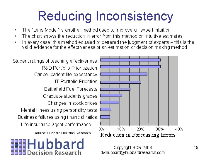 Reducing Inconsistency • • • The “Lens Model” is another method used to improve Reducing Inconsistency • • • The “Lens Model” is another method used to improve