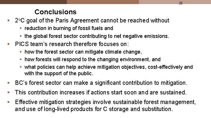 26 Conclusions § 2 o. C goal of the Paris Agreement cannot be reached