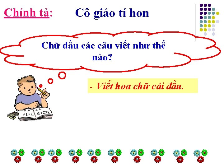 Chính tả: Cô giáo tí hon Chữ đầu các câu viết như thế nào?