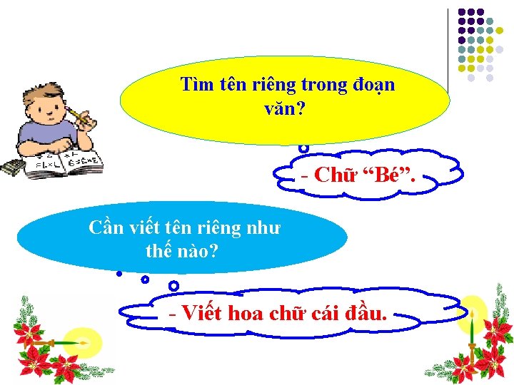 Tìm tên riêng trong đoạn văn? - Chữ “Bé”. Cần viết tên riêng như