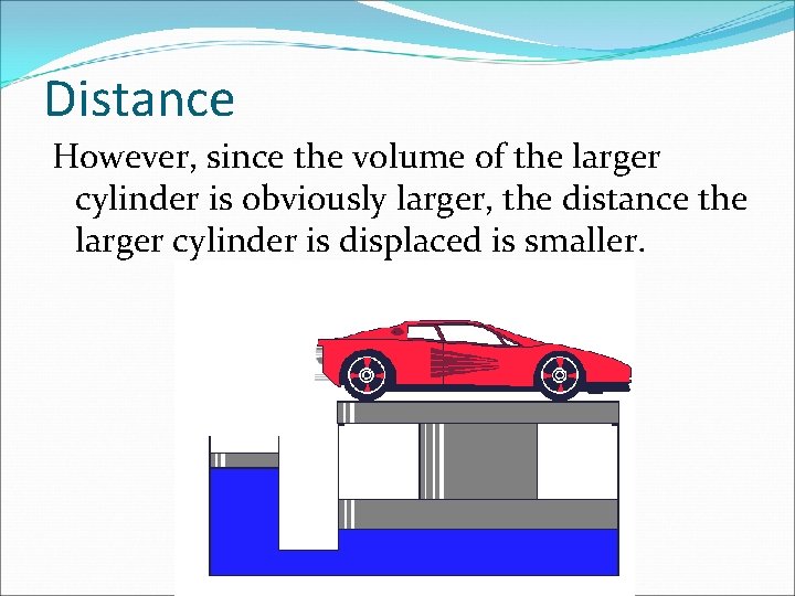 Distance However, since the volume of the larger cylinder is obviously larger, the distance