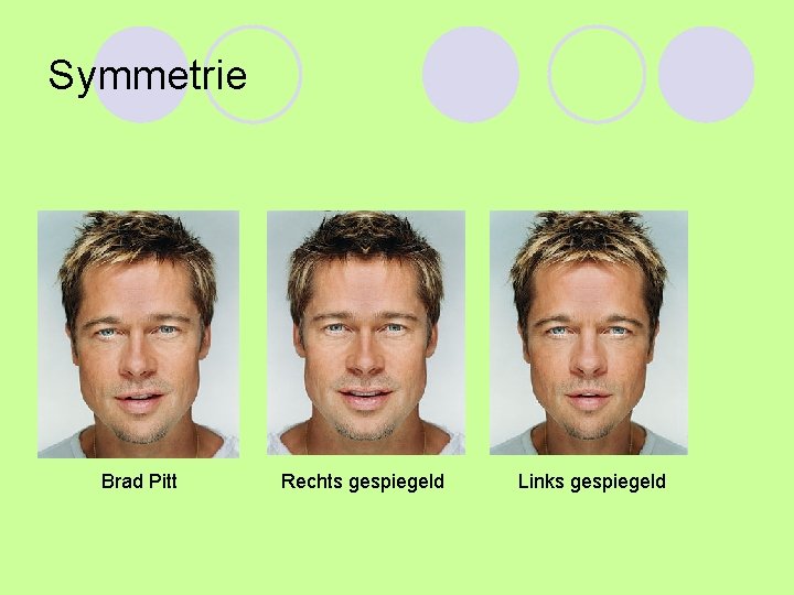 Symmetrie Brad Pitt Rechts gespiegeld Links gespiegeld 