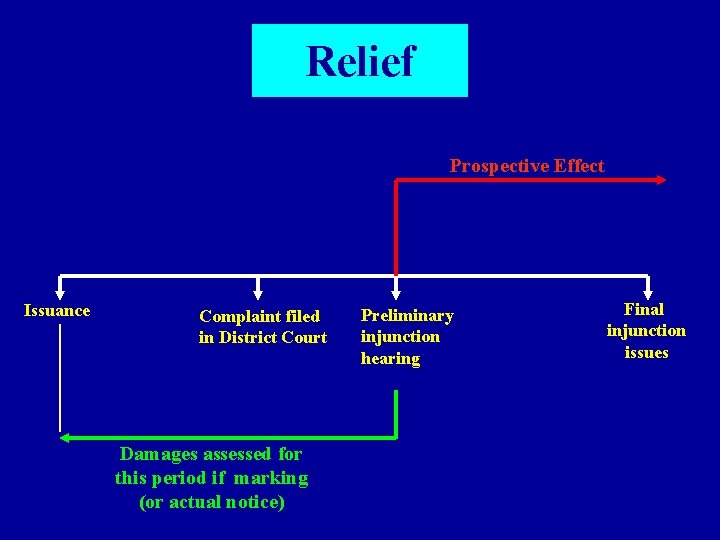 Relief Prospective Effect Issuance Complaint filed in District Court Damages assessed for this period
