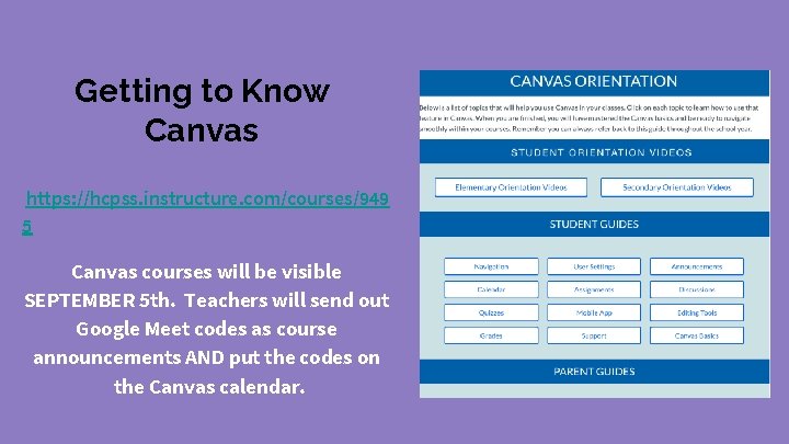 Getting to Know Canvas https: //hcpss. instructure. com/courses/949 5 Canvas courses will be visible