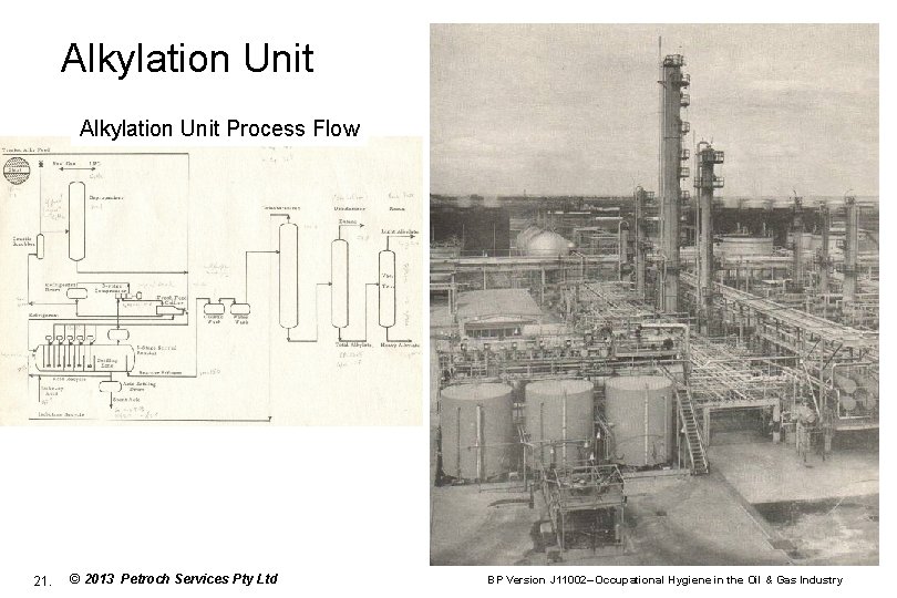 Alkylation Unit Process Flow 21. © 2013 Petroch Services Pty Ltd BP Version J