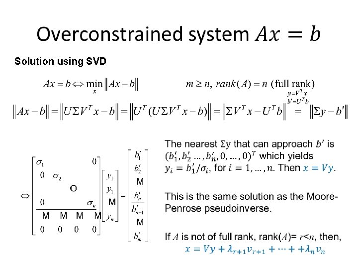  Solution using SVD 