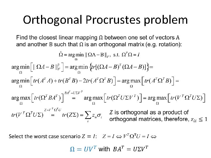 Orthogonal Procrustes problem 