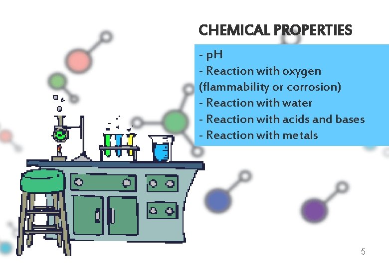 CHEMICAL PROPERTIES - p. H - Reaction with oxygen (flammability or corrosion) - Reaction