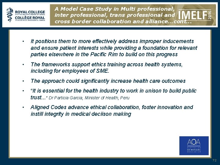 A Model Case Study in Multi professional, inter professional, trans professional and cross border