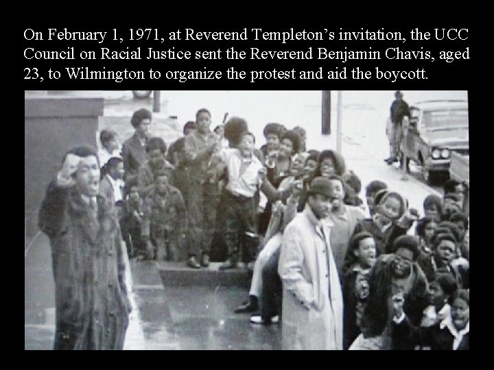 On February 1, 1971, at Reverend Templeton’s invitation, the UCC Council on Racial Justice