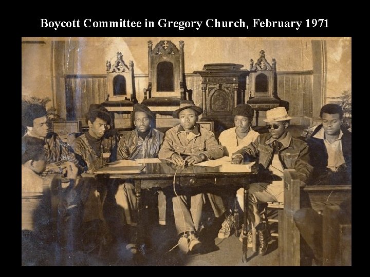 Boycott Committee in Gregory Church, February 1971 