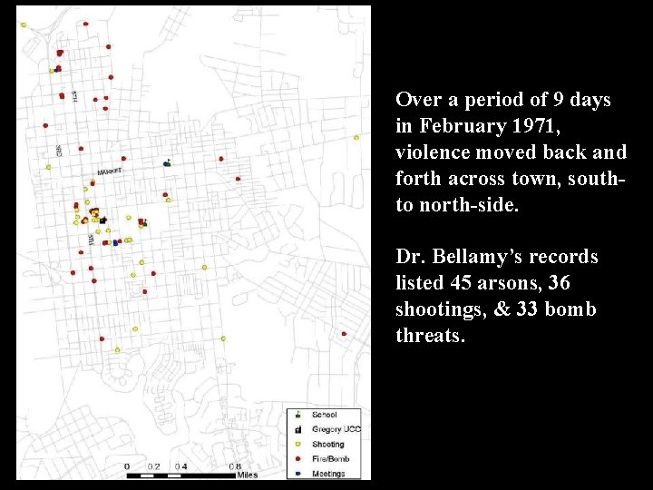 Over a period of 9 days in February 1971, violence moved back and forth