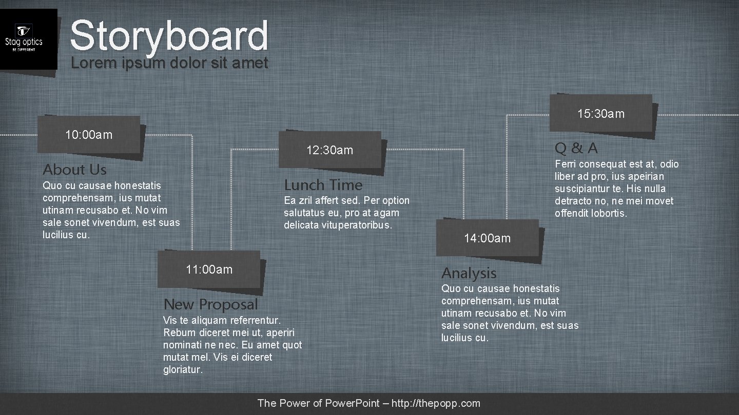 3 Storyboard Lorem ipsum dolor sit amet 15: 30 am 10: 00 am Q&A