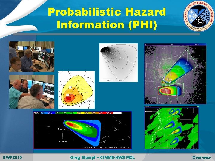 Probabilistic Hazard Information (PHI) EWP 2010 Greg Stumpf – CIMMS/NWS/MDL Overview 