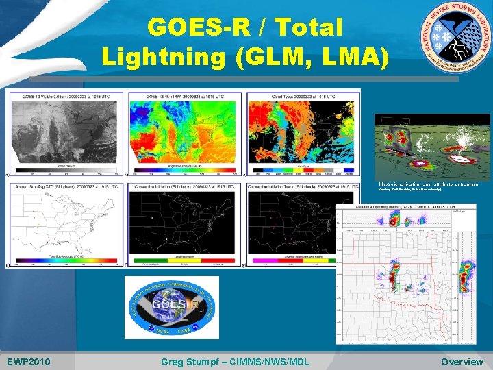 GOES-R / Total Lightning (GLM, LMA) LMA visualization and attribute extraction (Courtesy: Scott Rudolsky,