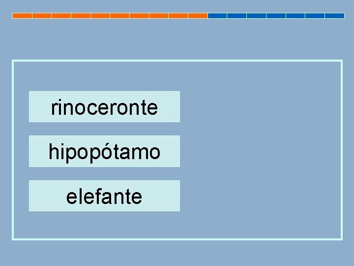 rinoceronte hipopótamo elefante 