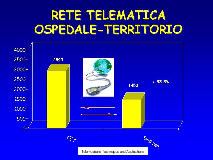 RETE TELEMATICA OSPEDALE-TERRITORIO = 33. 3% 