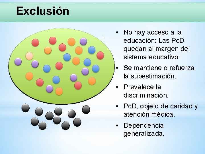 Exclusión • No hay acceso a la educación: Las Pc. D quedan al margen