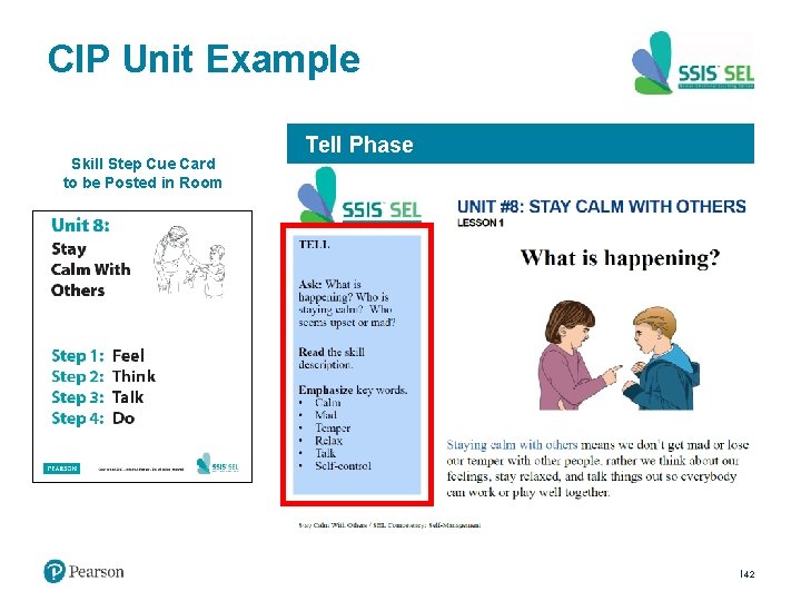 CIP Unit Example Skill Step Cue Card to be Posted in Room Tell Phase