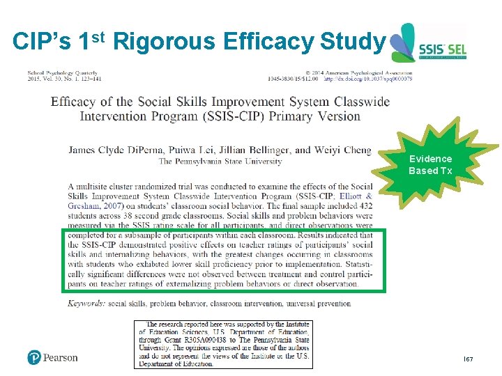 CIP’s 1 st Rigorous Efficacy Study Evidence Based Tx 57 