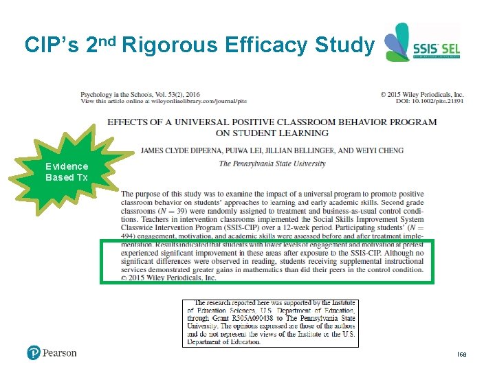 CIP’s 2 nd Rigorous Efficacy Study Evidence Based Tx 58 