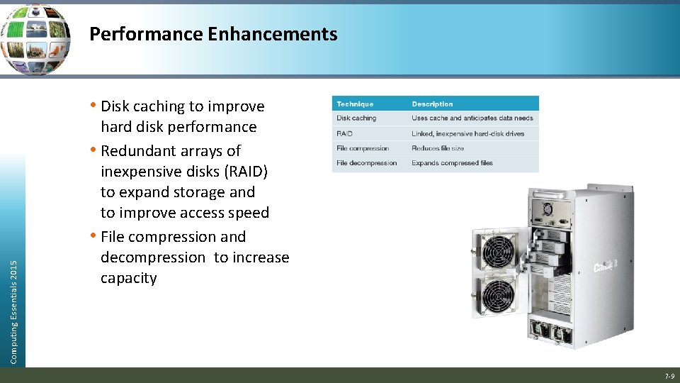Performance Enhancements Computing Essentials 2015 • Disk caching to improve hard disk performance •