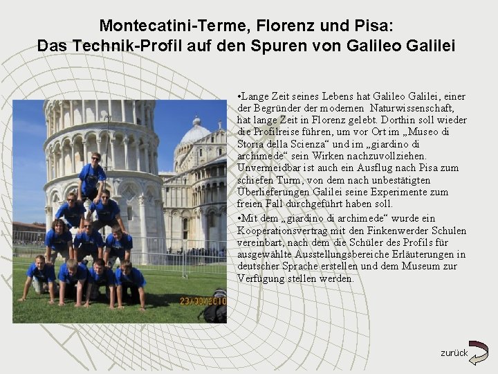 Montecatini-Terme, Florenz und Pisa: Das Technik-Profil auf den Spuren von Galileo Galilei • Lange