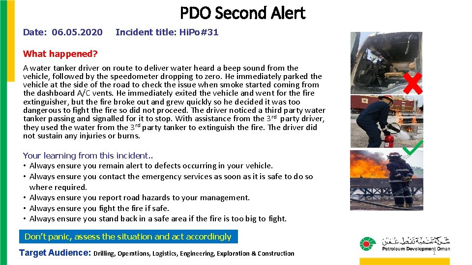 PDO Second Alert Date: 06. 05. 2020 Incident title: Hi. Po#31 What happened? A