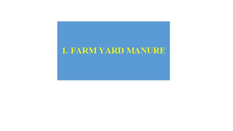 1. FARM YARD MANURE 