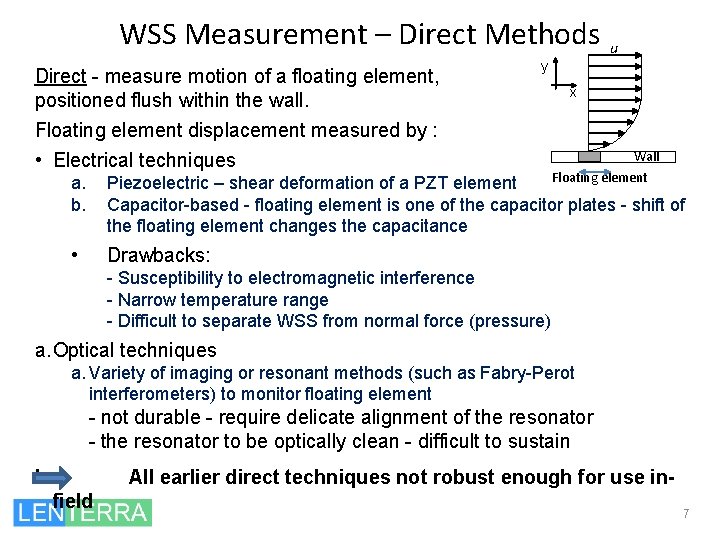 WSS Measurement – Direct Methods u Direct - measure motion of a floating element,