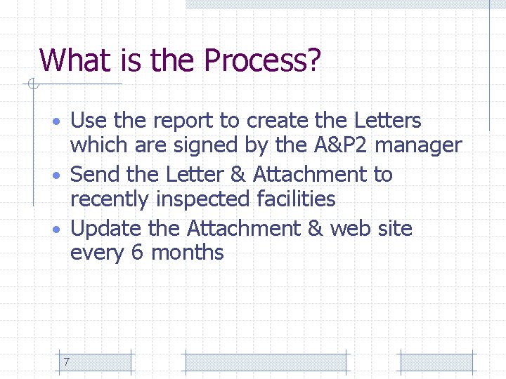 What is the Process? • Use the report to create the Letters which are
