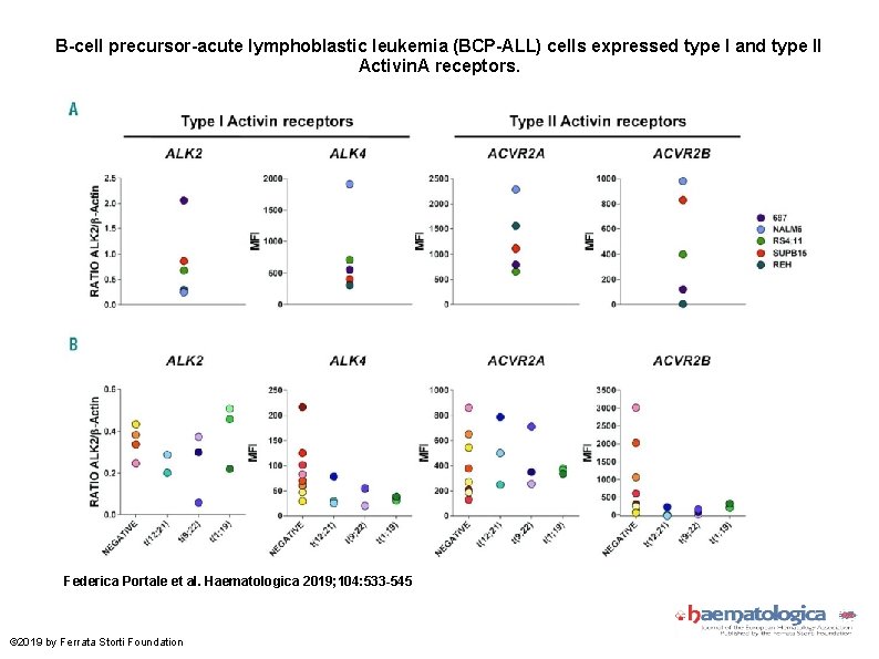 B-cell precursor-acute lymphoblastic leukemia (BCP-ALL) cells expressed type I and type II Activin. A