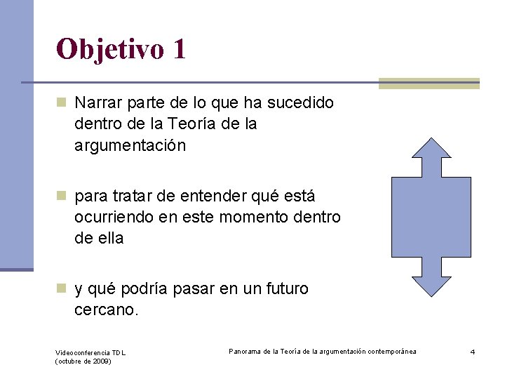 Objetivo 1 n Narrar parte de lo que ha sucedido dentro de la Teoría