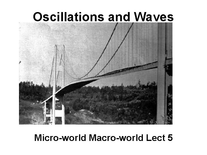 Oscillations and Waves Micro-world Macro-world Lect 5 