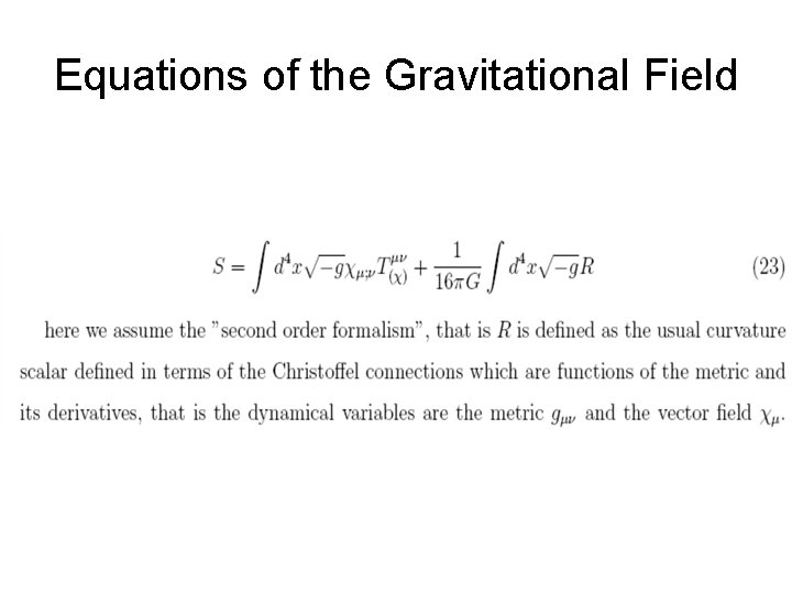 Equations of the Gravitational Field 