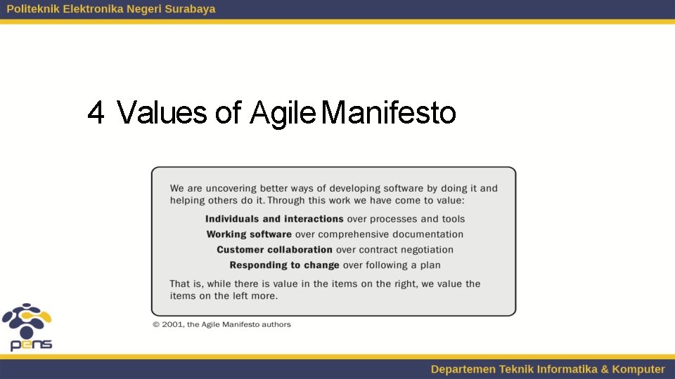 4 Values of Agile Manifesto 