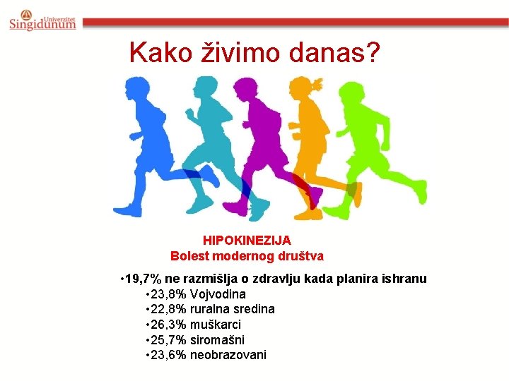 Kako živimo danas? HIPOKINEZIJA Bolest modernog društva • 19, 7% ne razmišlja o zdravlju