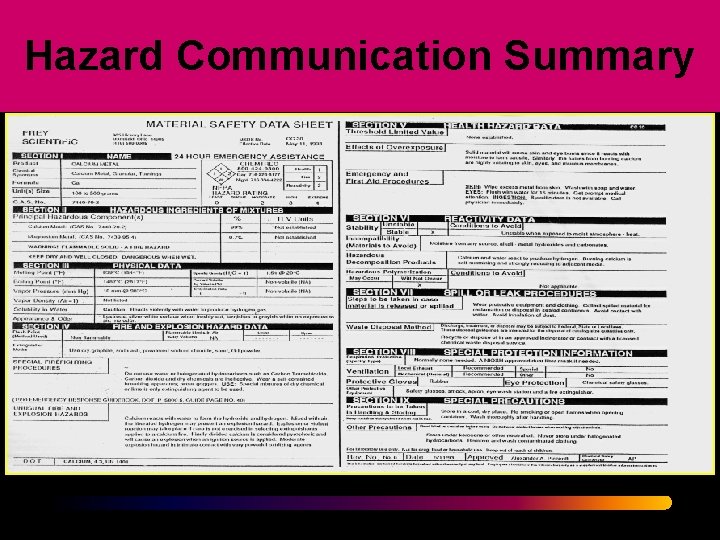 Hazard Communication Summary 